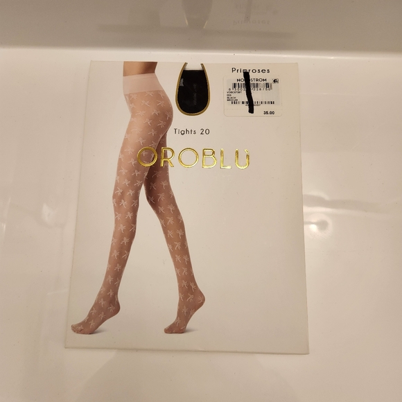 OROBLU Primroses Sheer Tights 20 Denier Size M Black - Picture 3 of 9